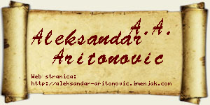 Aleksandar Aritonović vizit kartica